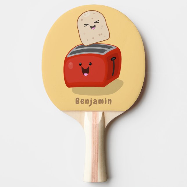 Niedlicher Kawaii-Toast und Cartoon für Rottoaster Tischtennis Schläger (Vorderseite)