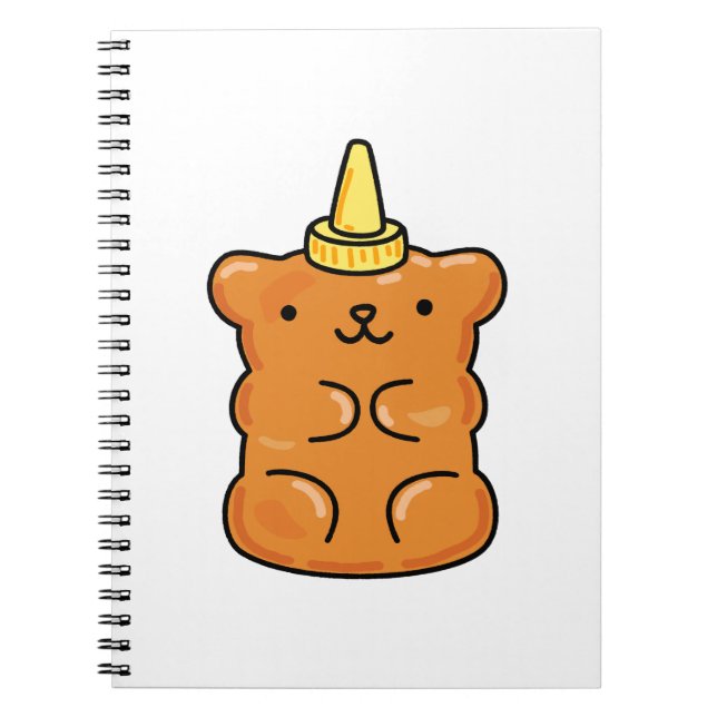 Niedlicher Kawaii Unicorn Gummibär Notizblock (Vorderseite)