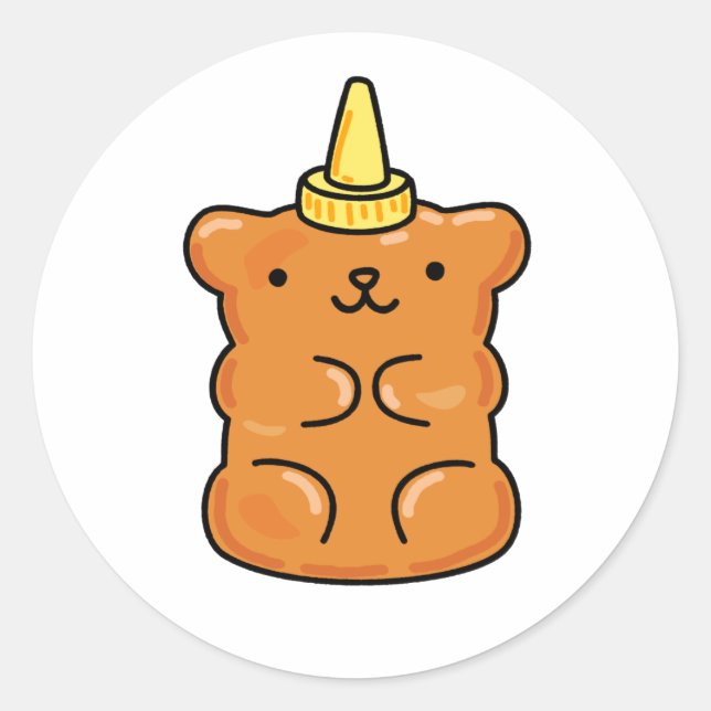 Niedlicher Kawaii Unicorn Gummibär Runder Aufkleber (Vorderseite)