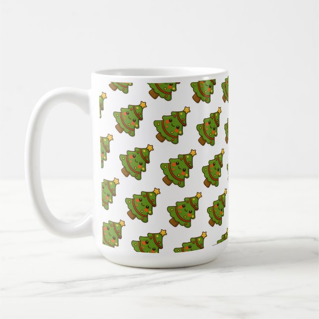 Niedlicher Kawaii Weihnachtsbaum Kaffeetasse (Links)