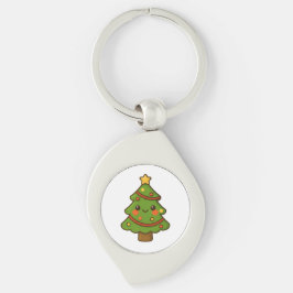 Niedlicher Kawaii Weihnachtsbaum Schlüsselanhänger