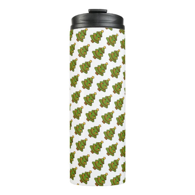 Niedlicher Kawaii Weihnachtsbaum Thermosbecher (Vorderseite)