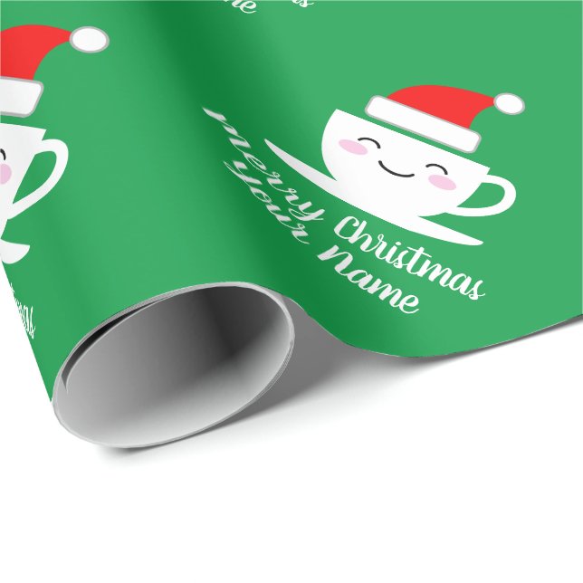 Niedlicher Kawaii Weihnachtskaffee Weihnachten-Car Geschenkpapier (Rolleneckpunkt)