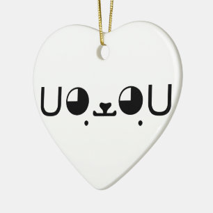 Niedlicher Kawaii Welpen-Hundejapaner Kaomoji Keramik Ornament