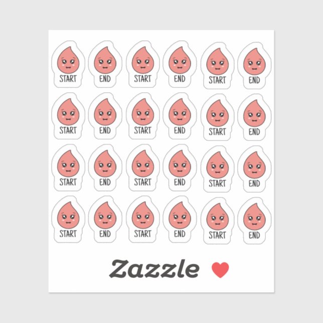 Niedlicher Kawaii-Zeitracker-Zyklus Menstruationsp Aufkleber (Blatt)