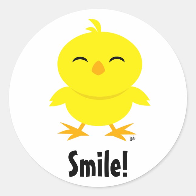 Niedlicher Kick-Smile-Aufkleber Runder Aufkleber (Vorderseite)