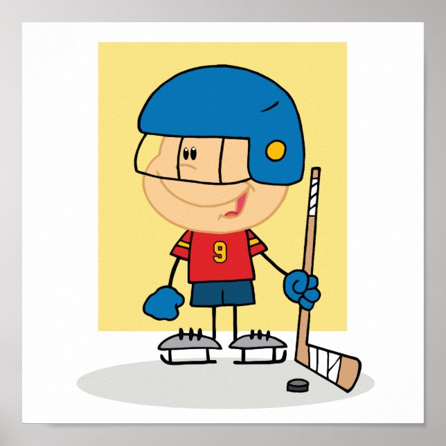 Niedlicher Kid Hockey Player Poster (Vorne)