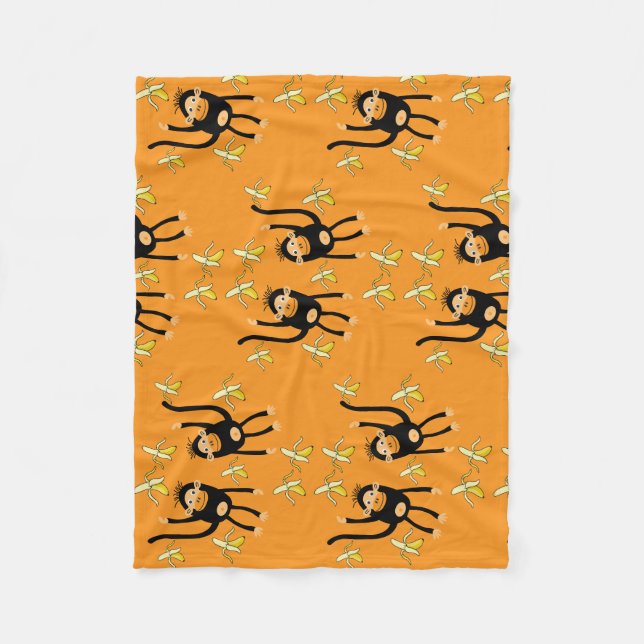 Niedlicher Kid Monkey Fleecedecke (Vorderseite)