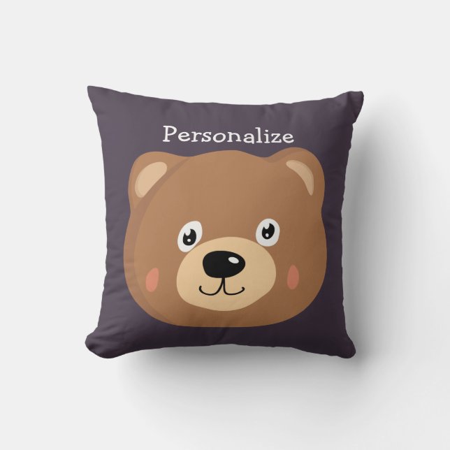 Niedlicher Kid Teddy Bear Cartoon Brown Bear perso Kissen (Vorderseite)