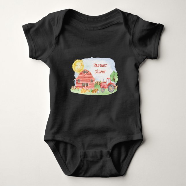 Niedlicher Kids-Bauer mit Vorname Baby Strampler (Vorderseite)