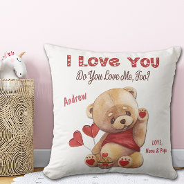 Niedlicher Kid's Teddy Bär I Liebe Sie Valentine Kissen