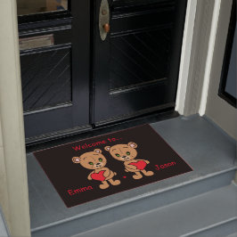 Niedlicher Kinderbär mit Herzklopfen Fußmatte