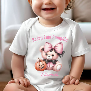 Niedlicher Kinderbär mit Pumpkin Pink Baby Strampler