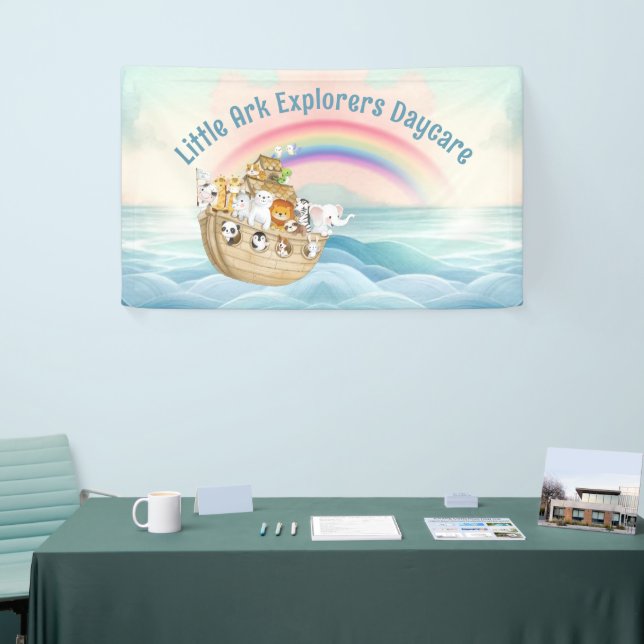 Niedlicher Kinderbetreuungsdienst Noah's Ark Banner (Messeveranstaltung)