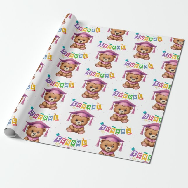 Niedlicher Kindergarten Abschluss Einladung Geschenkpapier (Ungerollt)