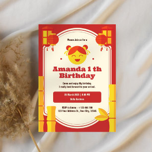 Niedlicher Kindergeburtstag Einladung