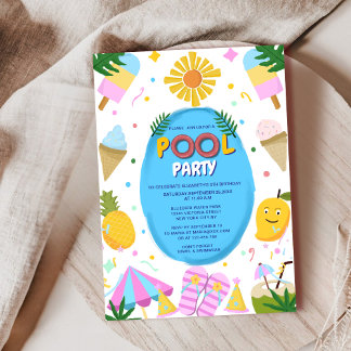niedlicher Kindergeburtstag im Party Einladung