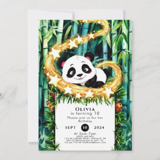 Niedlicher Kinderpanda zum Geburtstag Einladung