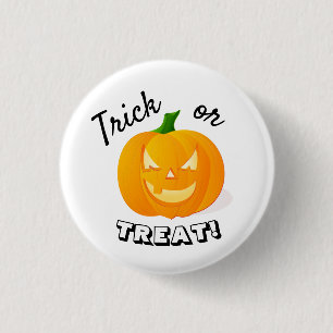 Niedlicher Kindertrick oder Treat Pumpkin Button
