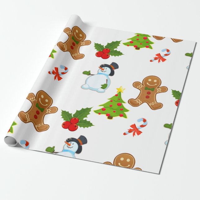 Niedlicher Kinderweihnachtsfeiertag Geschenkpapier (Ungerollt)