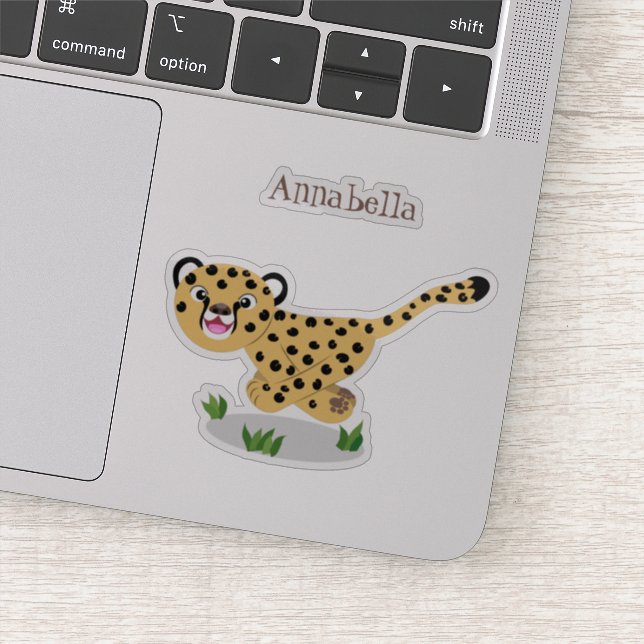 Niedlicher Kinderzettel mit Cartoon-Abbildung Aufkleber (Detail)