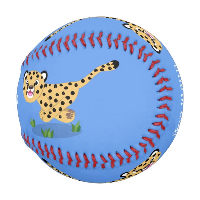 Niedlicher Kinderzettel mit Cartoon-Abbildung Baseball (Vorne Rechts)