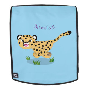 Niedlicher Kinderzettel mit Cartoon-Abbildung Rucksack