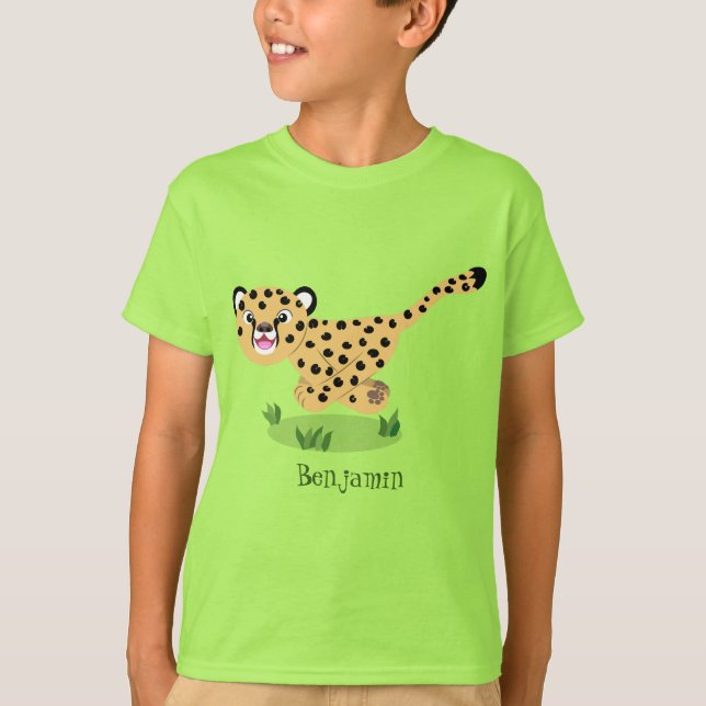 Niedlicher Kinderzettel mit Cartoon-Abbildung T-Shirt (Vorderseite)