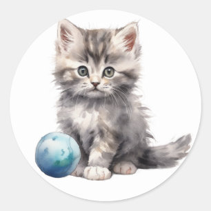 Niedlicher Kittensticker Runder Aufkleber