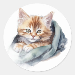 Niedlicher Kittensticker Runder Aufkleber