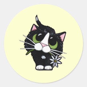 Niedlicher Kitty-Aufkleber Runder Aufkleber