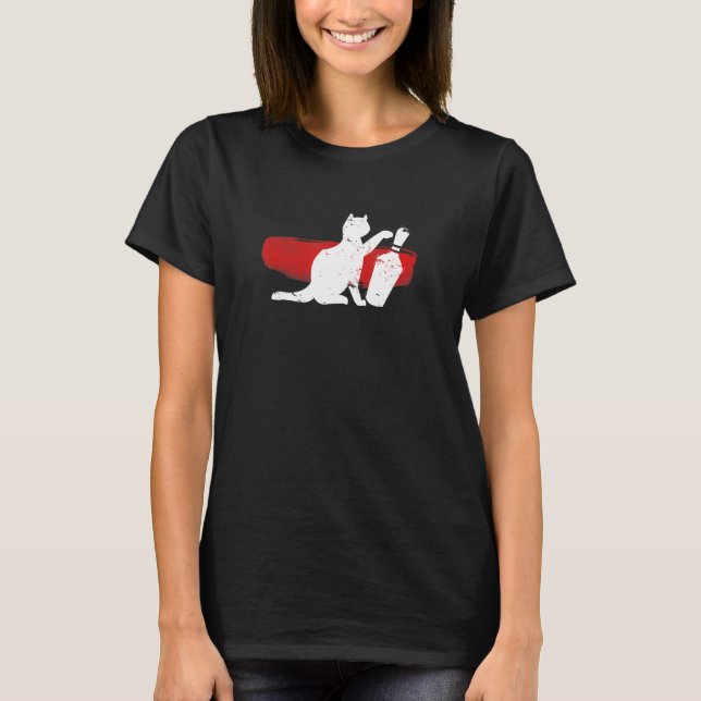 Niedlicher Kitty Bowler - Bowling-Button von einem T-Shirt (Vorderseite)
