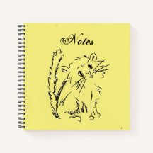Niedlicher Kitty Cartoon Hellgelber Quadrat Spiral
