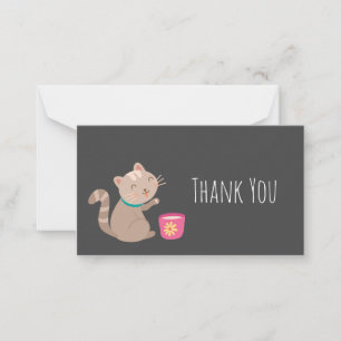Niedlicher Kitty Cat Minze Teacup Mitteilungskarte