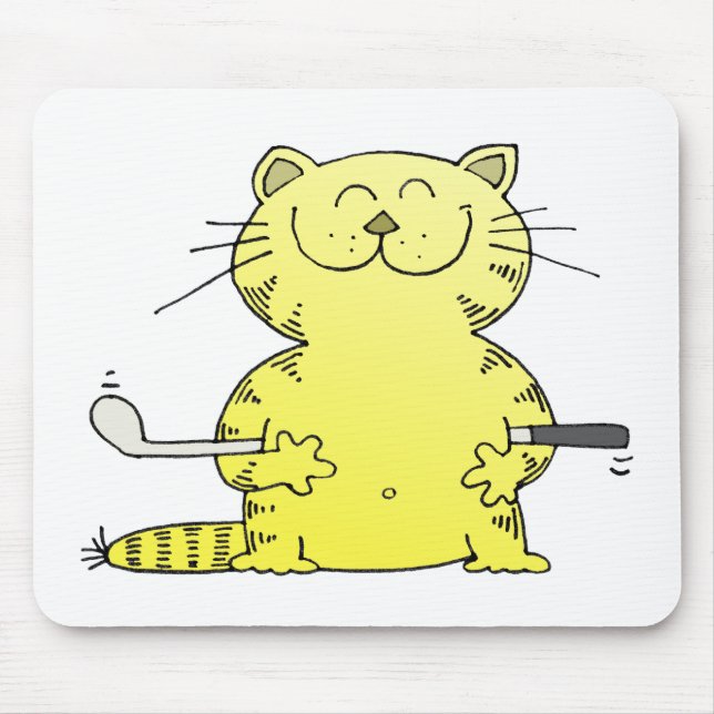 Niedlicher Kitty-Golfspieler Mousepad (Vorne)