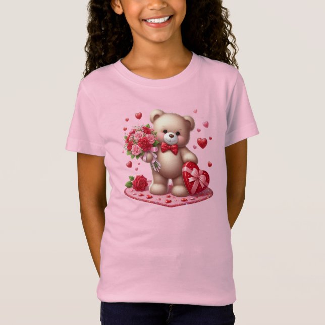 Niedlicher, klassischer Teddybär des Valentins T-Shirt (Vorderseite)