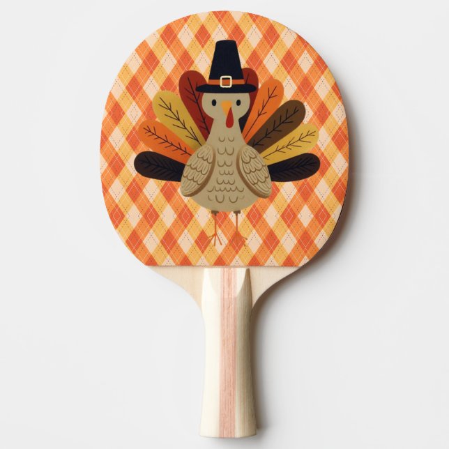 Niedlicher, klassischer/Vintager Erntedank Türkei Tischtennis Schläger (Vorderseite)