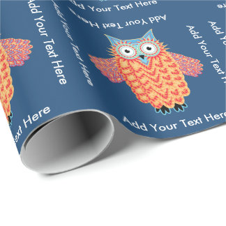 Niedlicher kleine Eulen-personalisierter Geschenkpapier