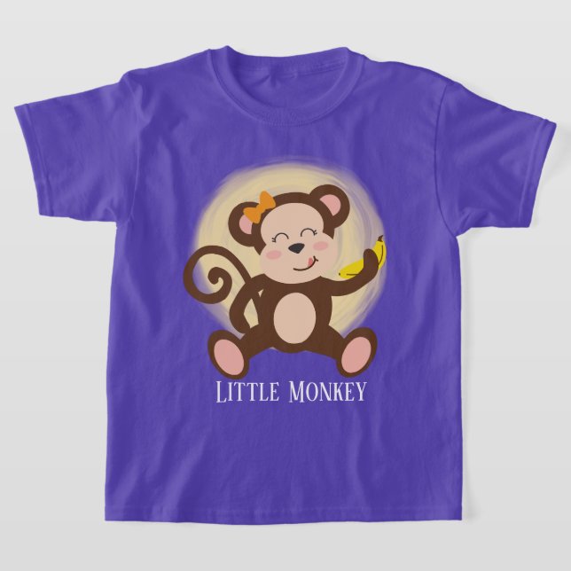 niedlicher kleiner Affe Text hinzufügen T-Shirt (Ablage )