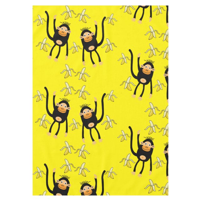 Niedlicher kleiner Affe und Bananen Tischdecke (Vorderseite)
