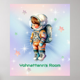 Niedlicher kleiner Astronaut in Spacesuit Poster