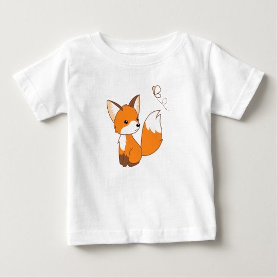 Niedlicher kleiner aufpassender Schmetterling Fox Baby T-shirt