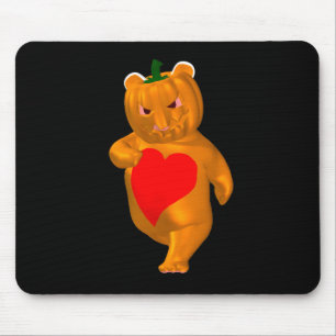 Niedlicher kleiner Bär mit Kürbiskopf Mousepad