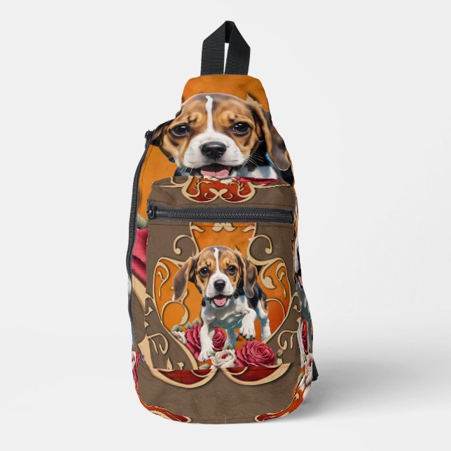 Niedlicher kleiner Beagle. Crossbody Bag (Vorderseite)