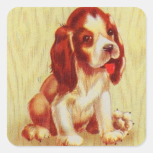 niedlicher kleiner Beagle Quadratischer Aufkleber