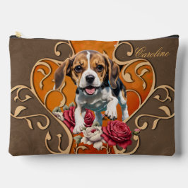 Niedlicher kleiner Beagle. Zubehörtasche