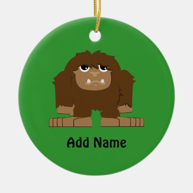 Niedlicher kleiner Bigfoot Keramik Ornament (Vorne)