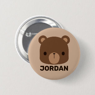 Niedlicher kleiner brauner Bär mit Personalisiert Button