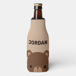 Niedlicher kleiner brauner Bär mit Personalisiert Flaschenkühler