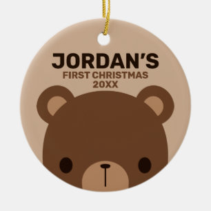Niedlicher kleiner brauner Bär mit Personalisiert Keramik Ornament